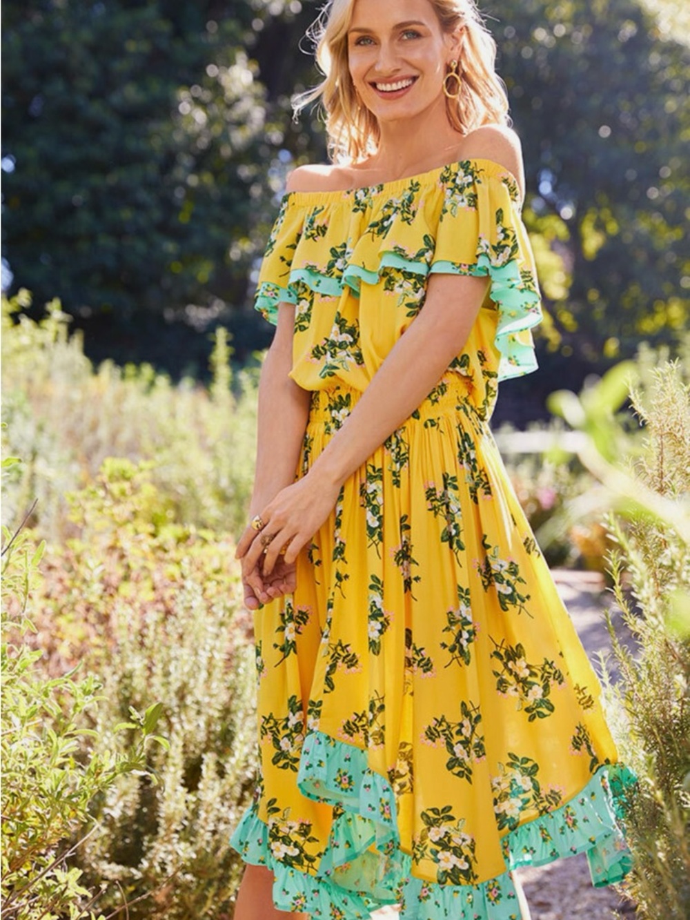 Matilda Jane XL Off Shoulder Ruffle Floral Maxi Dress - Whimsical Cottagecore